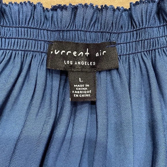 Current Air Blue Metallic Smocked Sleeve Mini Dress Size Large - Picture 6 of 13